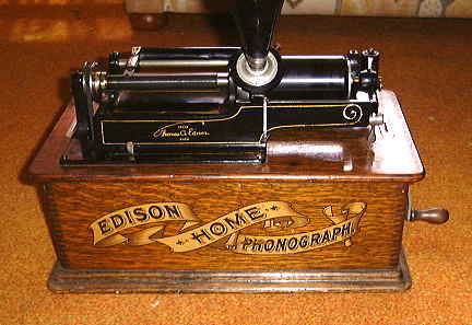 Closer look at Edison Home Phonograph.