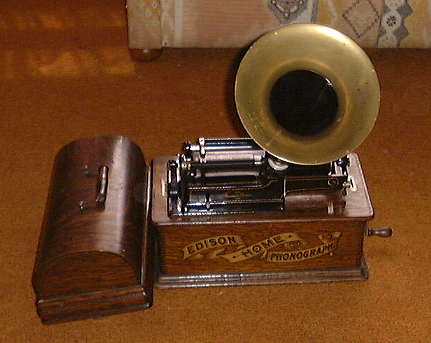 Edison Home phonograph playing.