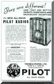 Advertisement for 1935 Pilot Radios.