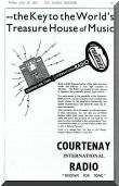 Advertisement for Courtenay radios, 1935.  Click for full size image.