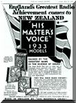 HMV Radio Advertisement from 1933.  Click to view full size image.